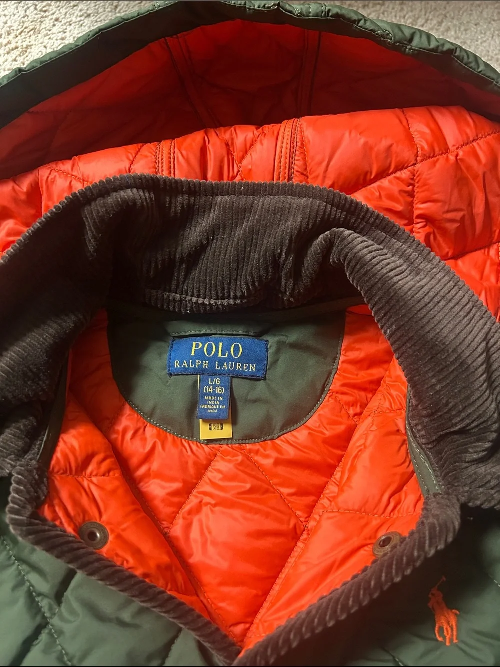 Polo Ralph Lauren bright embroidered puffer